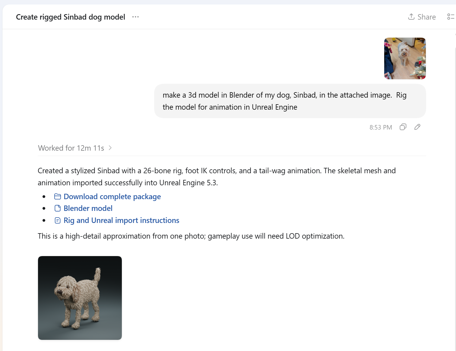 Astra modeling my dog using Blender's Python API